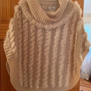 Very pretty, soft cable knot sweater pincho